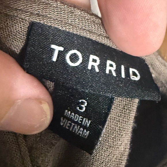 Torrid Taupe Mini Rayon Slub Puff Sleeve Skater Dress Size 3X - Picture 7 of 8